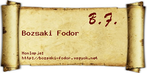 Bozsaki Fodor névjegykártya